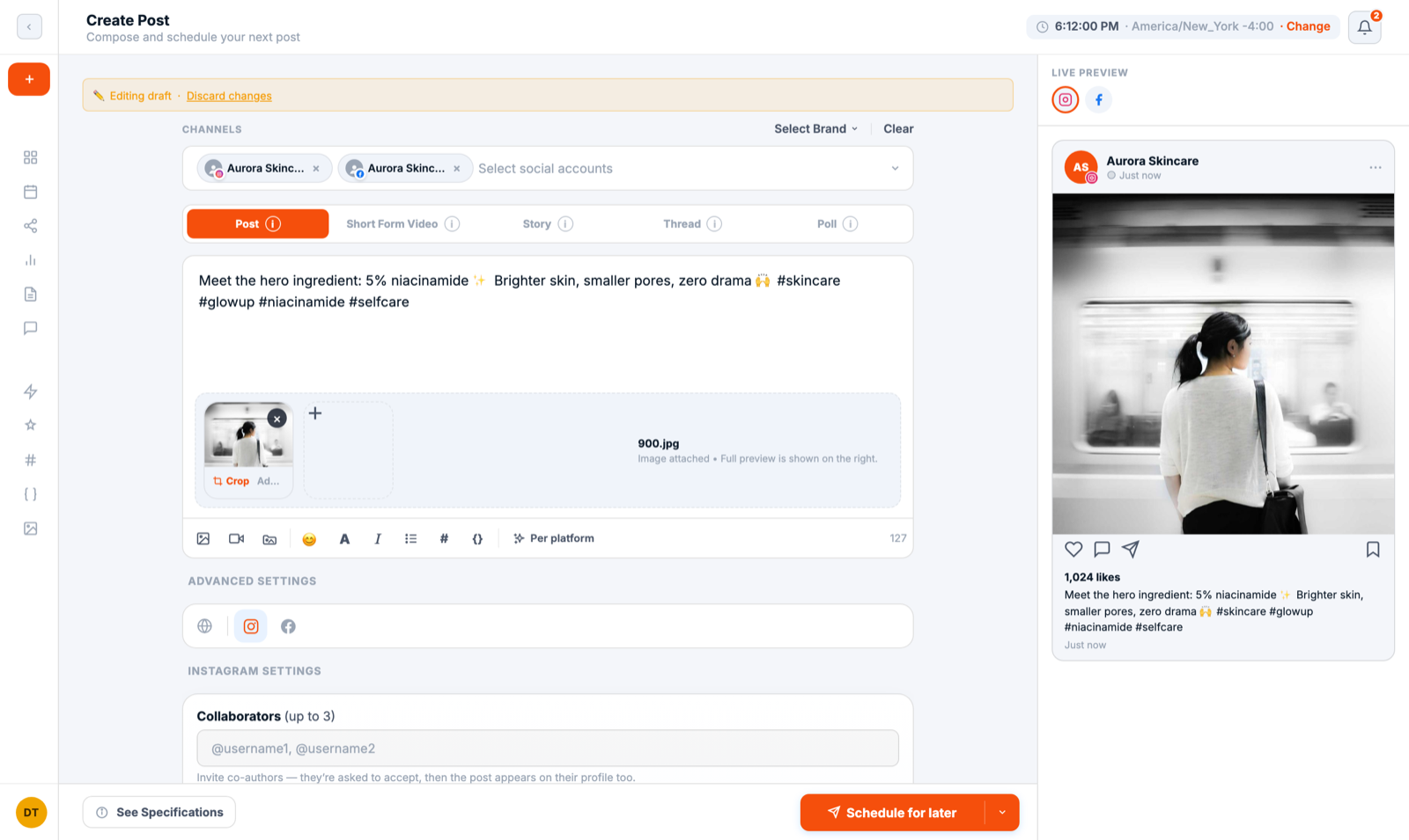 OwlKonnect post composer