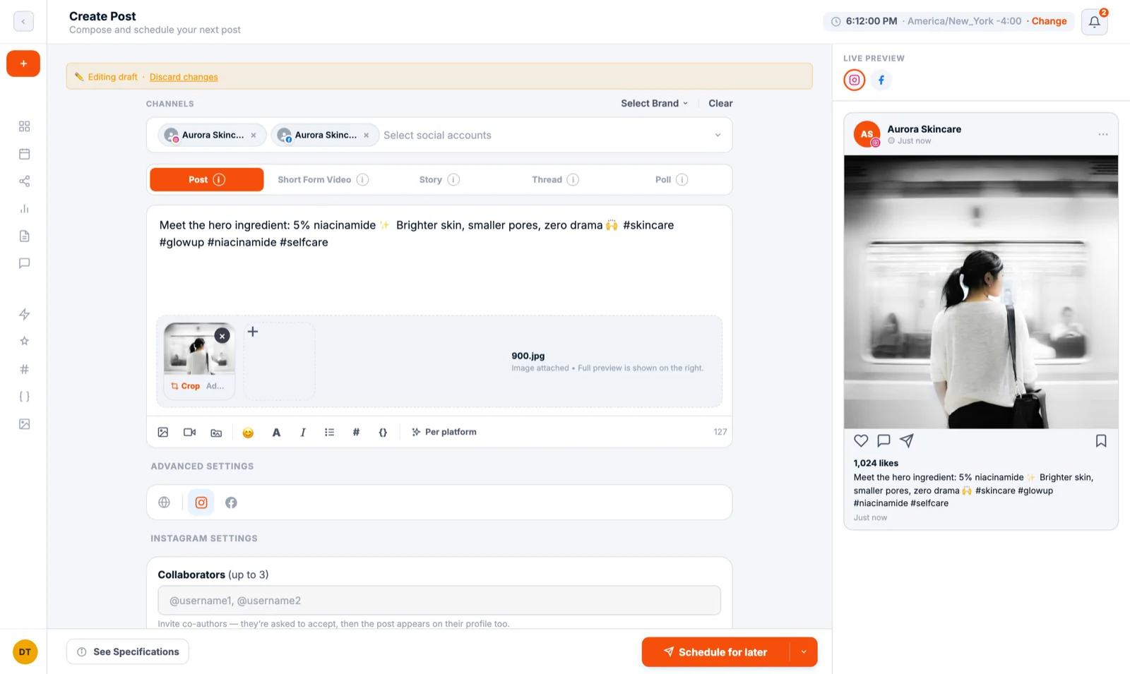 OwlKonnect post composer